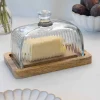 Mantequillero Con Tapa De Cristal Tallada