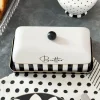 Mantequillero Rayas Blancas Y Negras Con Mensaje "Butter"