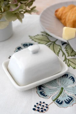 Mini Mantequillera Cerámica Blanca