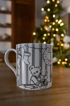 Mug Coloreable Con Diseño De Oso Chef Especial Navidad