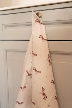 Paño De Cocina De Algodón Con Diseño De Teckel