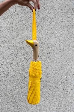 Paraguas Con Diseño Amarillo Y Mango Con Cabeza De Pato