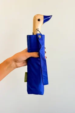 Paraguas Con Diseño Azul Y Mango Con Cabeza De Pato