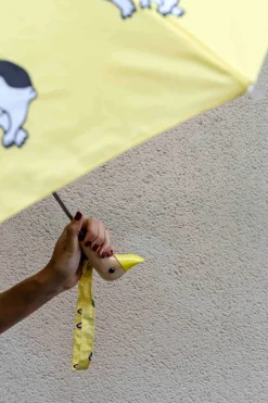 Paraguas Con Diseño De Bulldogs Y Mango Con Cabeza De Pato