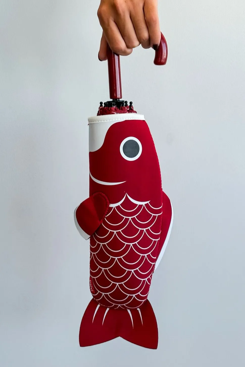 Paraguas Plegable Con Diseño De Pez Koi Rojo