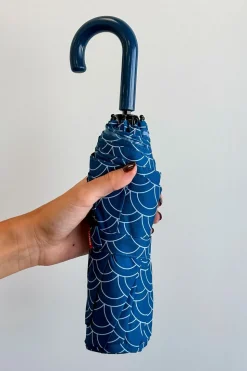Paraguas Plegable Con Diseño De Pez Koi Azul