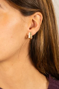 Pendientes Dorados Con Circonitas Blancas