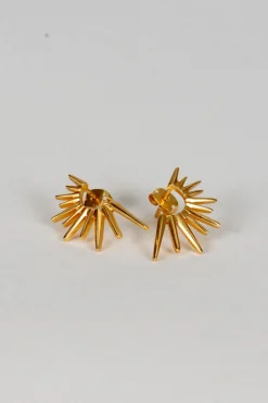 Pendientes Dorados Con Diseño De Soles