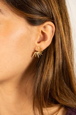 Pendientes Dorados Con Diseño De Soles