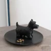 Platito Negro Con Diseño De Terrier