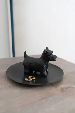 Platito Negro Con Diseño De Terrier
