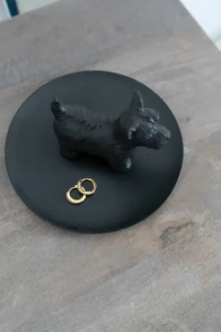 Platito Negro Con Diseño De Terrier