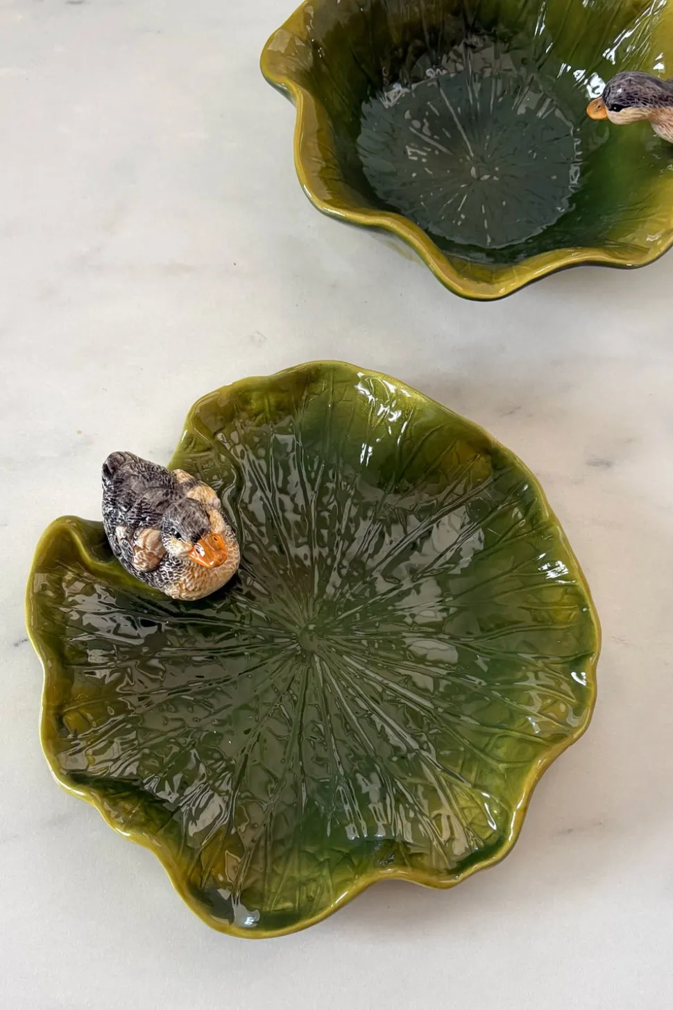 Plato Con Diseño De Hoja Y Figura De Pato