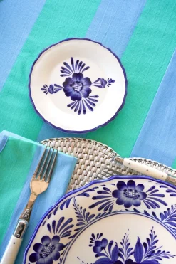 Plato De Pan Flores Azules