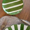 Plato De Pan Rayas Verdes