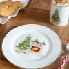 Plato De Postre Con Diseño De Árbol De Navidad Co