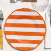 Plato De Postre De Melamina Rayas Naranjas