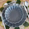Plato Hondo De Cerámica Flor Gris