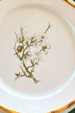 Plato Llano Diseño Bambú & Flor Almendro