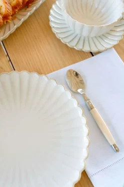 Plato Postre Blanca Flor Co