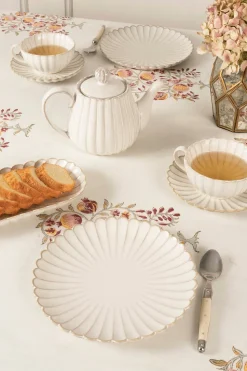 Plato Postre Blanca Flor Co