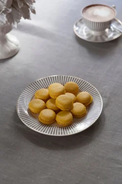 Plato Postre Blanco Y Gris Cristina Oria