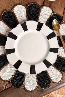 Plato Postre Rayas Cristina Oria