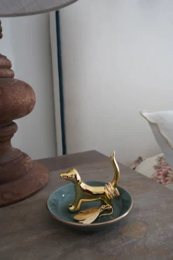 Porta Anillos Perro Dorado