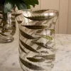 Portavela Cristal Hojas Otoño Con Base