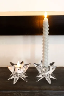 Portavelas De Cristal Diseño Estrella Sirio