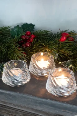 Portavelas Desmontable De Cristal Con Diseño De Árbol Transparente Grande