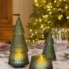 Portavelas Desmontable De Cristal Con Diseño De Árbol Verde Picos Pequeño