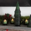 Portavelas Desmontable De Cristal Con Diseño De Árbol Verde Grande