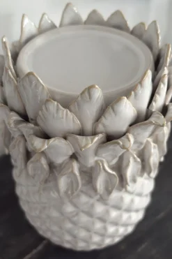 Portavelas Diseño Piña Blanco