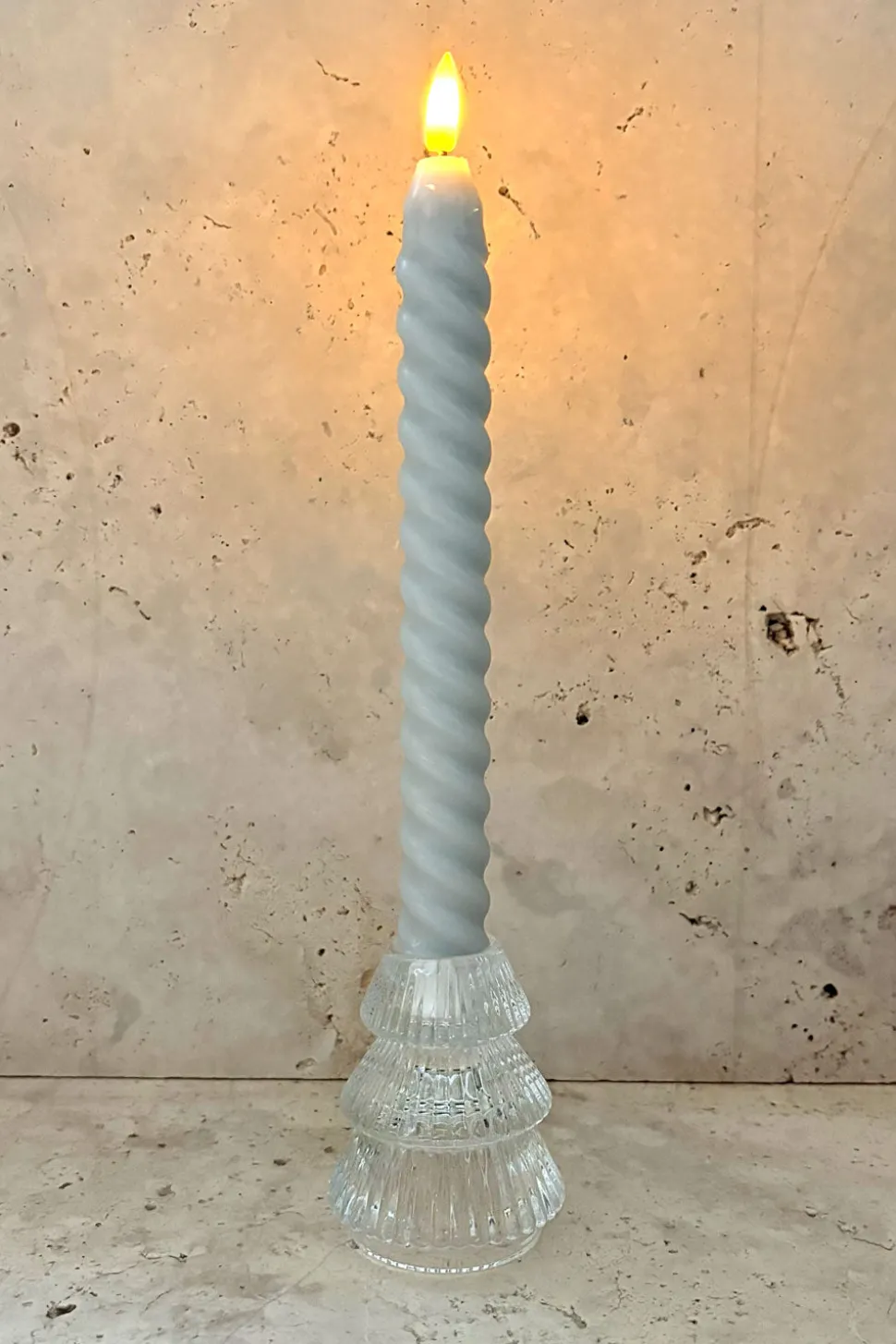 Portavelas Mini De Cristal Con Diseño De Árbol Transparente
