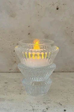 Portavelas Mini De Cristal Con Diseño De Árbol Transparente