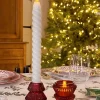 Portavelas Mini De Cristal Con Diseño De Árbol Rojo