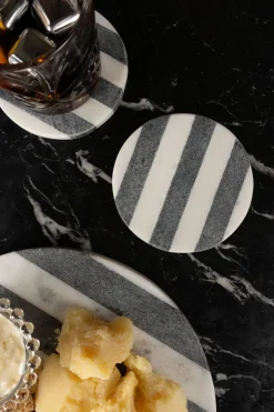 Posavasos De Mármol Blanco Y Gris Oscuro