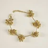 Pulsera Dorada Con Diseño De Borlones