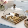 Quesera Cuadrada Con Tapa De Cristal Grande