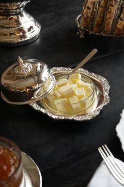 Recipiente De Plata Y Cristal Co