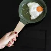 Sartén Verde Con Mango De Madera Pequeña