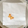 Servilleta Bordada A Mano Con Diseño De Mariposa Amarilla