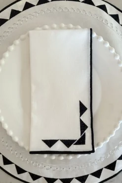 Servilleta Con Diseño De Sol Blanca Y Negra