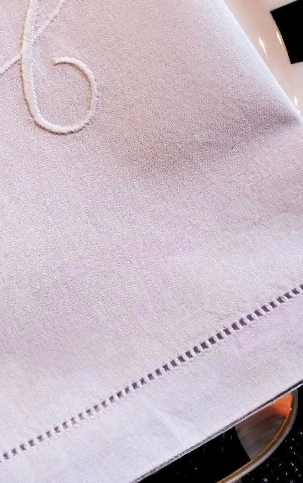Servilleta De Algodón Con Detalle Vainica Inicial N