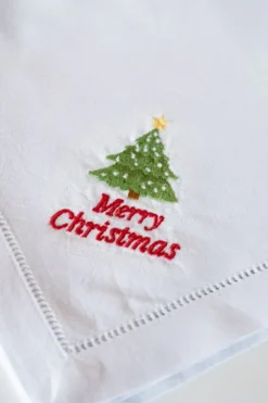 Servilleta De Algodón Y Detalle Vainica Diseño Navidad