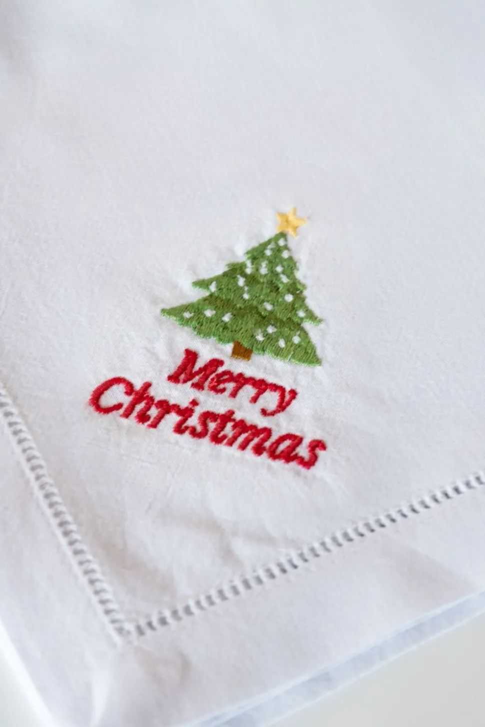Servilleta De Algodón Y Detalle Vainica Diseño Navidad