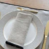 Servilleta De Lino Beige Con Borde Negro