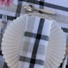 Servilleta De Lino Con Diseño De Cuadros Negros