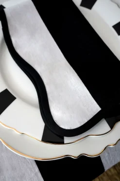 Servilleta Rayas Blancas Y Negras